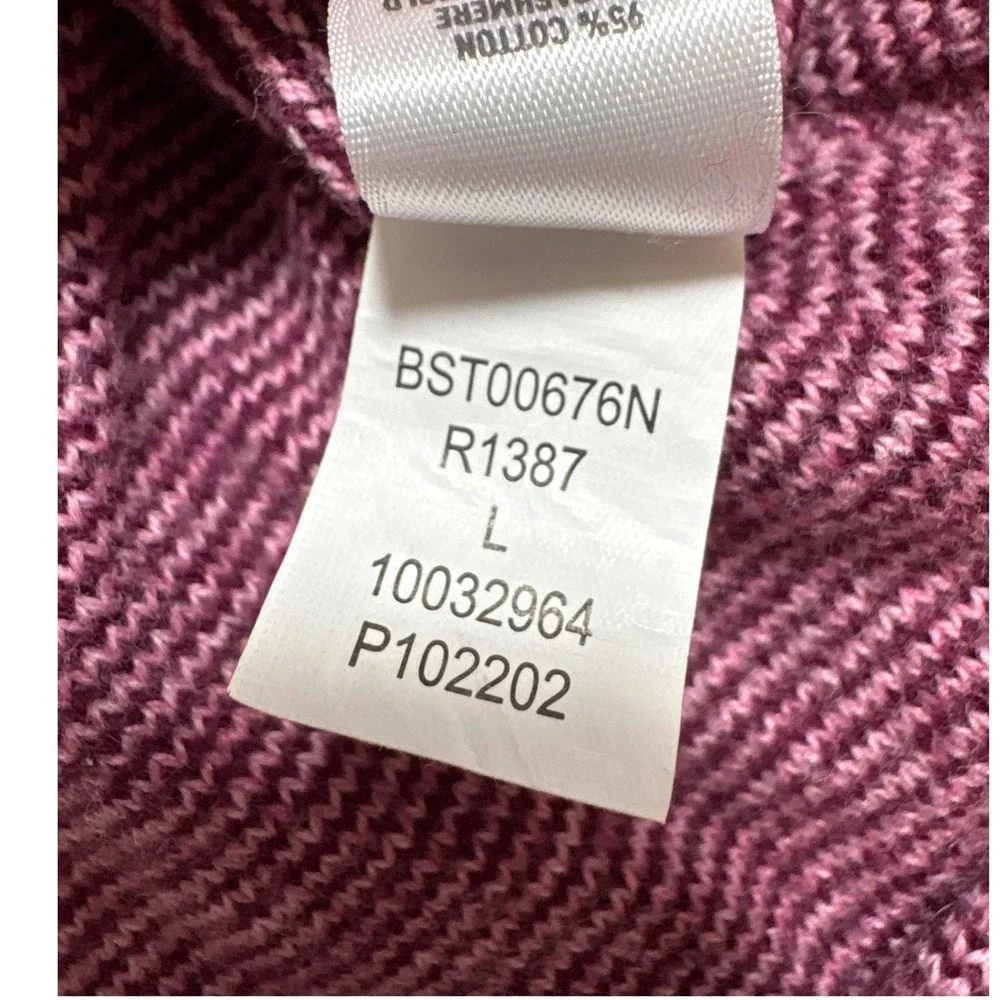 Bonobos Mens Burgundy‎ Striped Cotton Cashmere Crewneck Sweater Large BST00676N